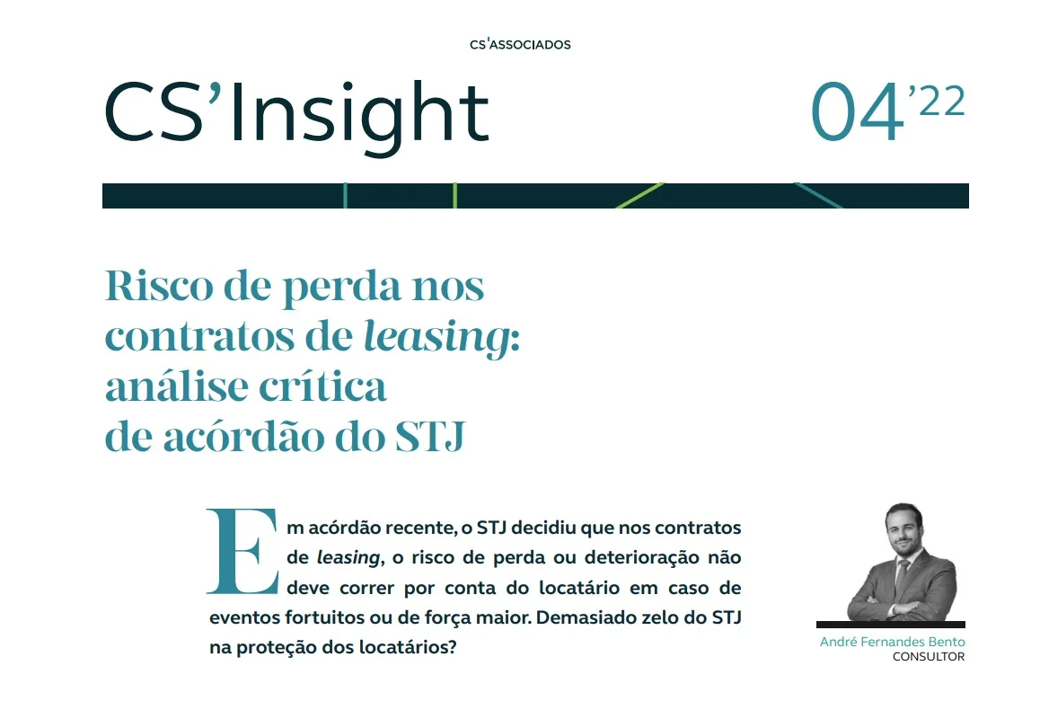 CS'Insight - Risco de perda nos contratos de leasing: análise crítica de acórdão do STJ