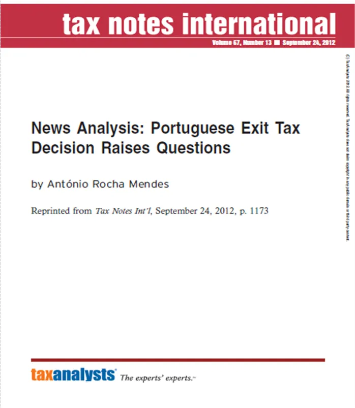 News Analysis - Portuguese Exit Tax Decisions Raises Questions