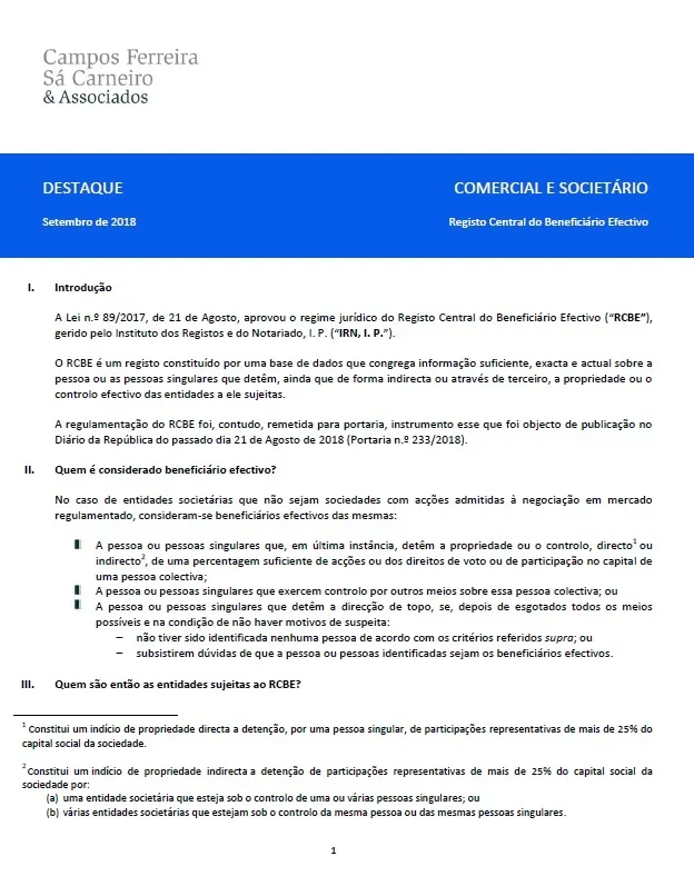 Registo Central do Beneficiário Efectivo