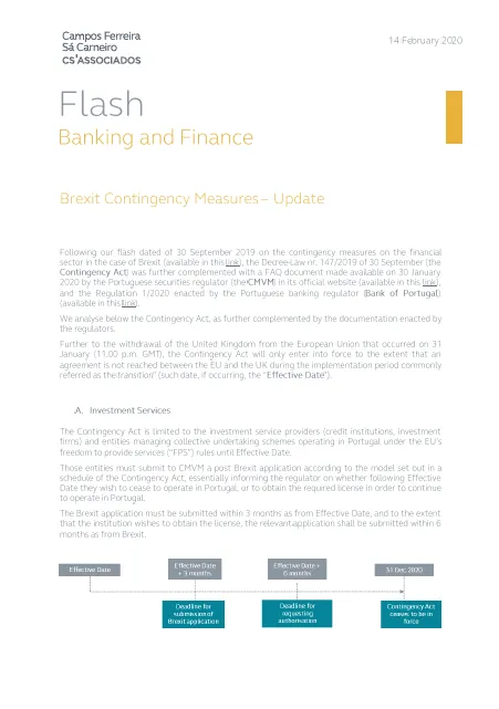 Brexit - Contingency Measures Update