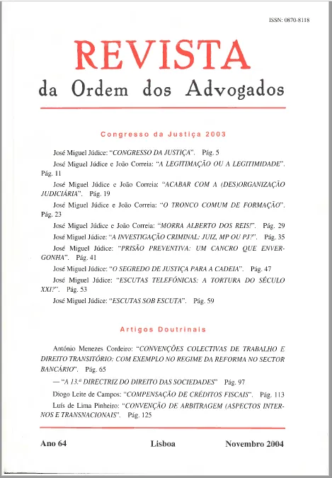 O Direito à reserva da intimidade da vida privada do trabalhador, Rev. OA