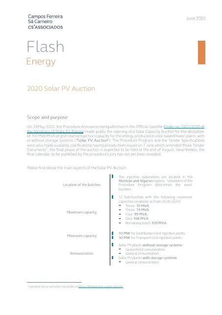 2020 Solar PV Auction